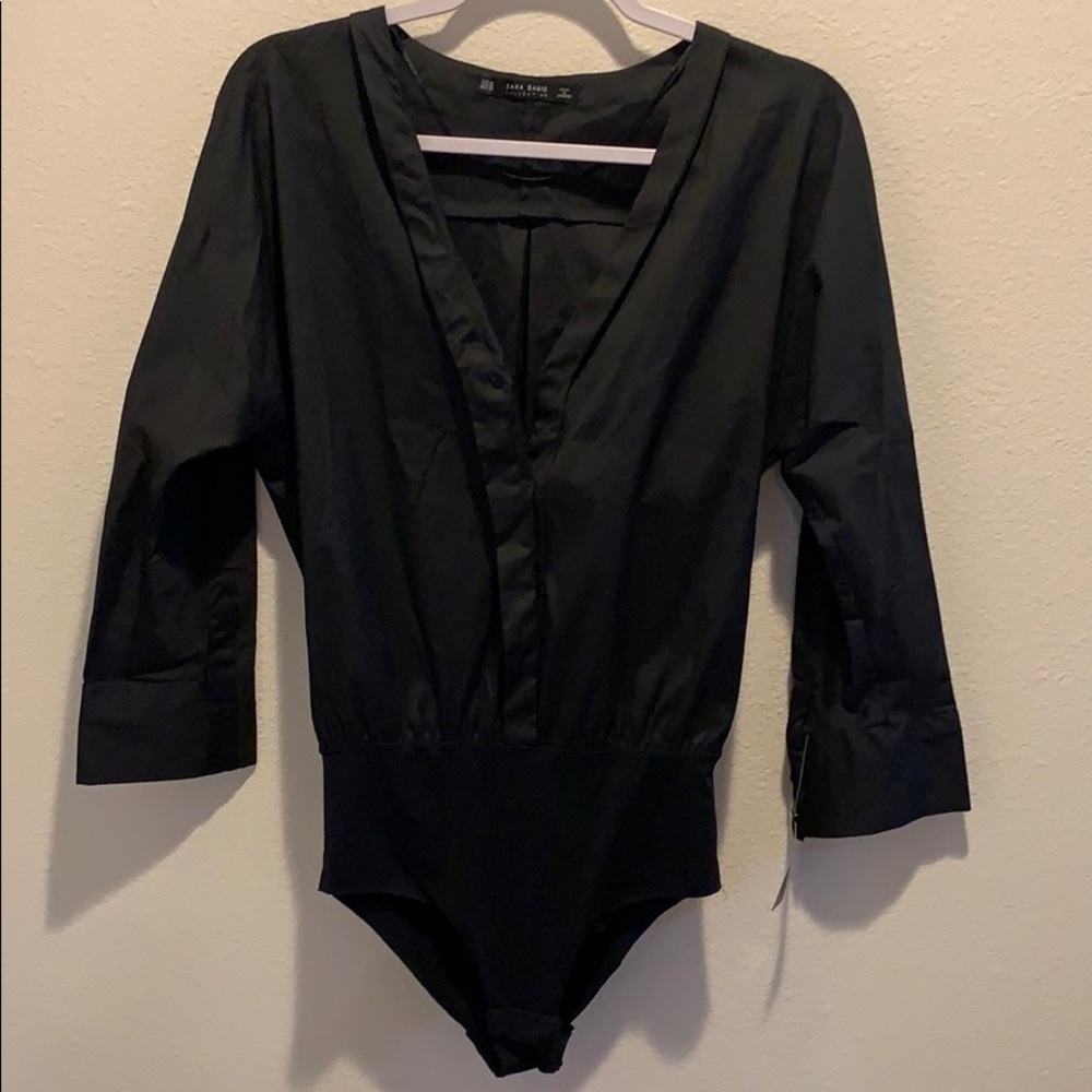 NWT Zara Basic Collection Bodysuit size XS. Black.